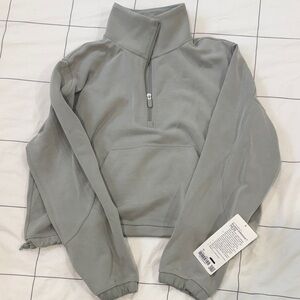 Lululemon Athletica Light Gray Pullover - Brushed Softstream Half Zip